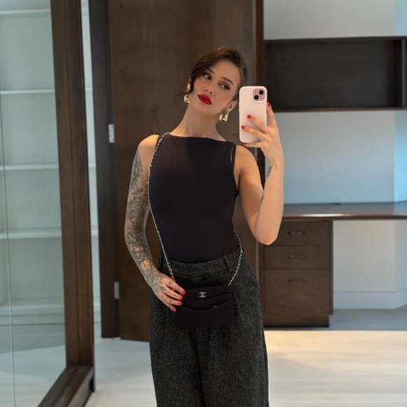 Authentic Pre-Owned Chanel Sac Wallet on Chain Black Jersey - Picture 3 of 11